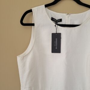 NWT Lafayette 148 New York White Textured Midi Dress